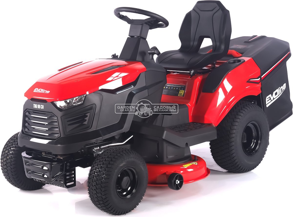 Садовый трактор Evoline TRG 98 CH (PRC, Loncin 452 куб.см., гидростатика, ширина кошения 96 см, травосборник 245 л, 200 кг.)