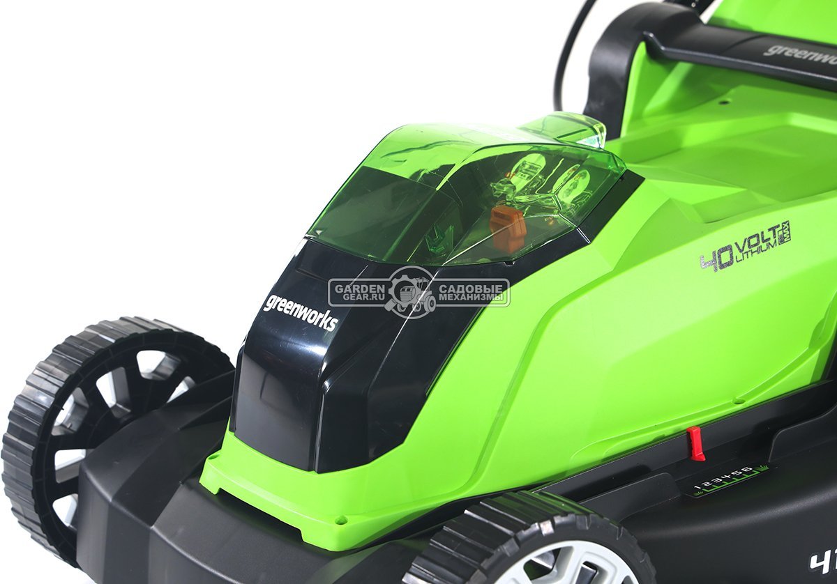 Газонокосилка аккумуляторная GreenWorks G40LM41 без АКБ и ЗУ (PRC, 40В, 41 см, пластик, мульчирование, 50 л, 18 кг, снята с производства)