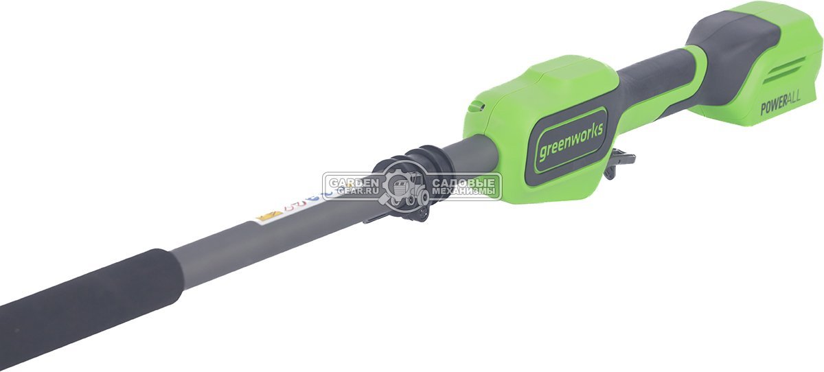 Кусторез аккумуляторный штанговый GreenWorks G24PH511 без АКБ и ЗУ (PRC, 24В, 51 см, ветки до 28 мм, наклон 112°, 3-х секционная штанга, 3.6 кг)