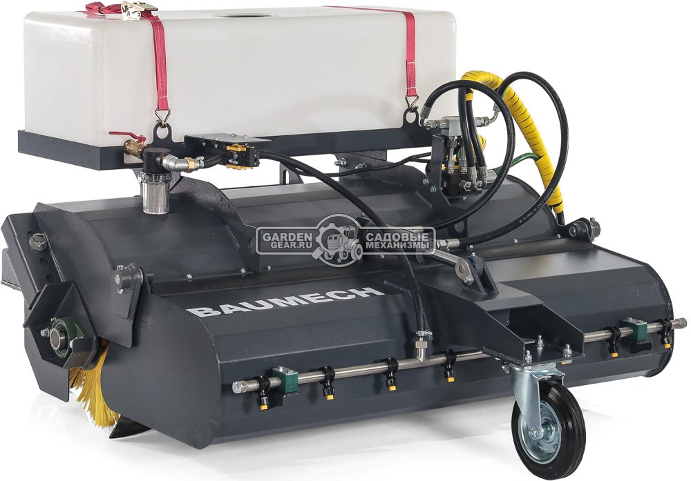 Щетка бункерная Baumech с системой орошения ширина 110 см., объем бункера 100 л., выгрузка гидравлическая, диаметр 400 мм., 180 кг.