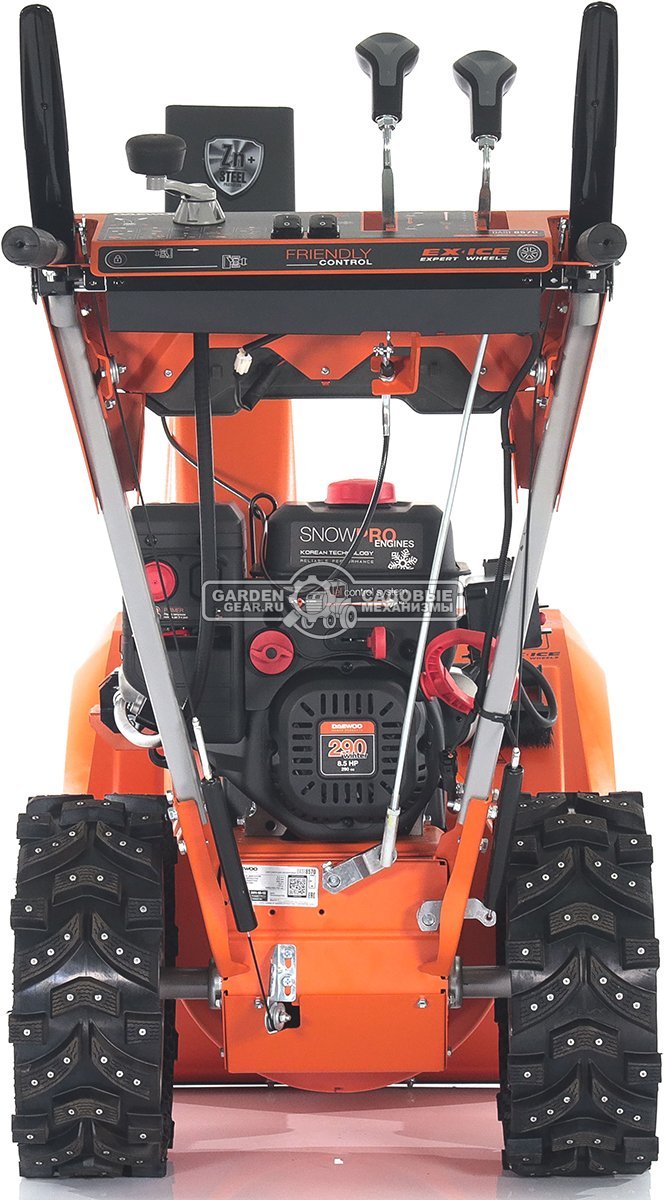 Снегоуборщик Daewoo DAST 8570 (PRC, 67 см., Daewoo, 290 куб.см., эл/стартер 220В, фара, скорости 5/2, колеса EX-ICE, подогрев рукояток, 103 кг.)