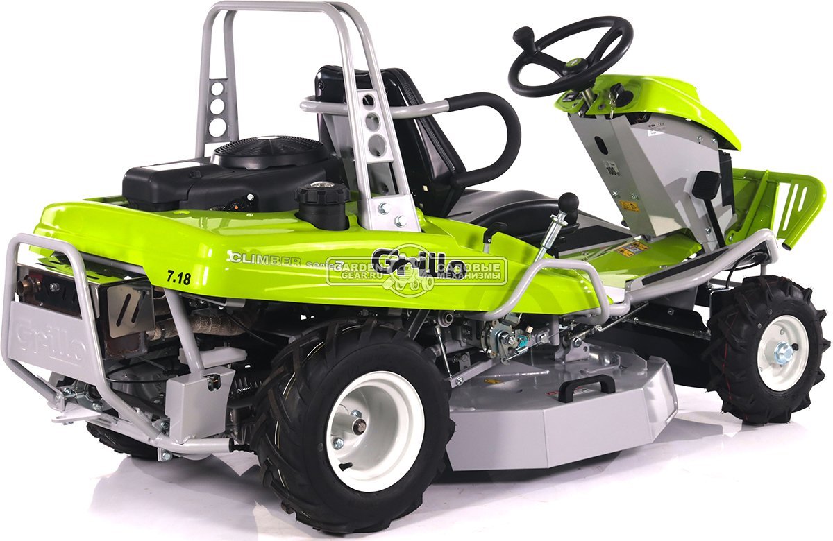 Садовый трактор для высокой травы и работы на склонах Grillo Climber 7.18 (ITA, B&S Intek, 656 куб.см3, задний выброс, дифференциал, 85 см, 245 кг)
