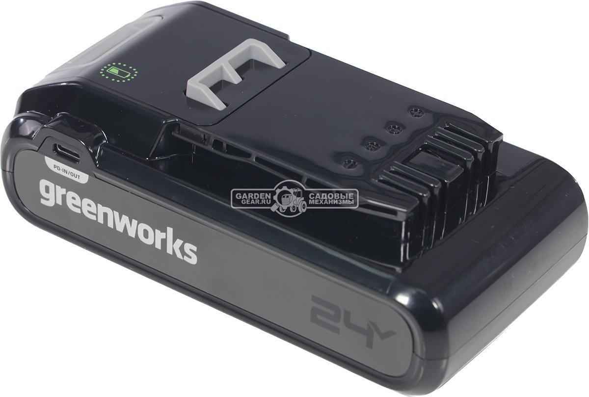 Аккумулятор GreenWorks G24B4+ c 2 USB-C разъемами (PRC, Li-ion, 24V, 4 А/ч)