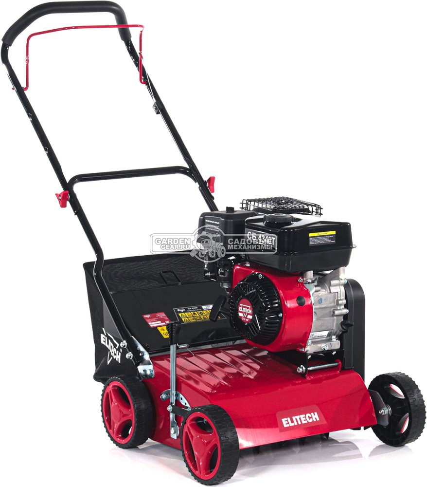Вертикуттер - аэратор бензиновый Elitech СБ 4340Т (PRC, 40 см, 212 см3, 2 вала: ножи + пружины, 35 л, 41 кг)