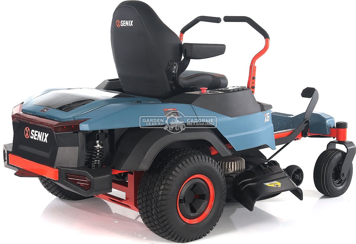 Садовый райдер Senix ZTRX6-M-EU аккумуляторный с 4 АКБ 12 А/ч и ЗУ с нулевым радиусом разворота (PRC, BL 60В, 107 см, 6 слотов для АКБ, LED, 200 кг)