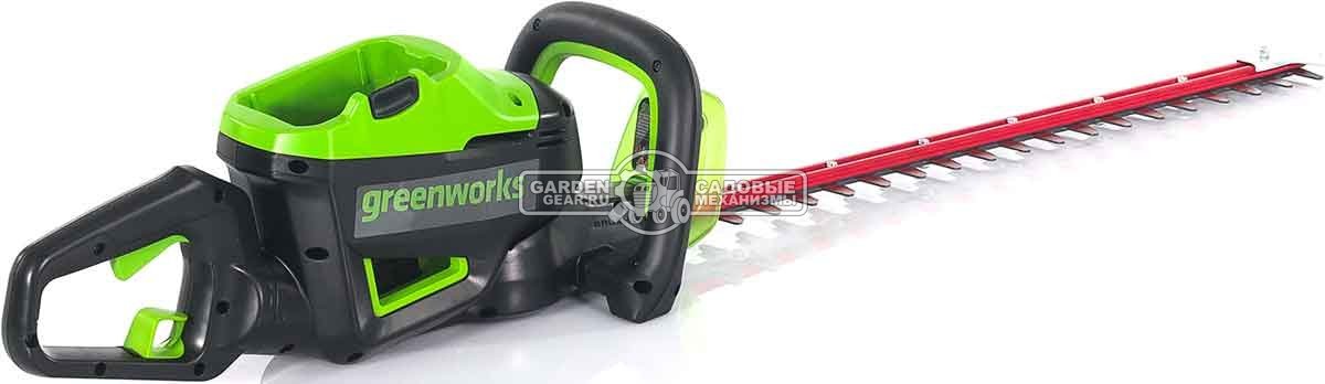 Кусторез аккумуляторный GreenWorks GD60HT66 без АКБ и ЗУ (PRC, BL 60В, 66 см, ветки до 28 мм, 3.2 кг)