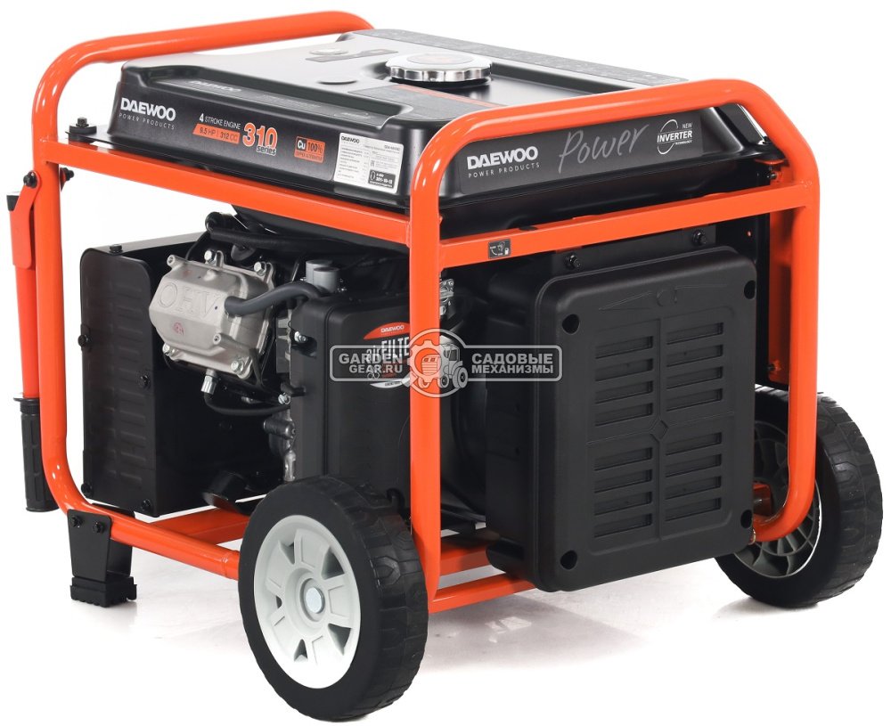 Бензиновый генератор инверторный Daewoo GDA 6600Ei с электрозапуском (PRC, Daewoo, 312 см3, 5,5/6,0 кВт, колеса,17 л, 43 кг.)