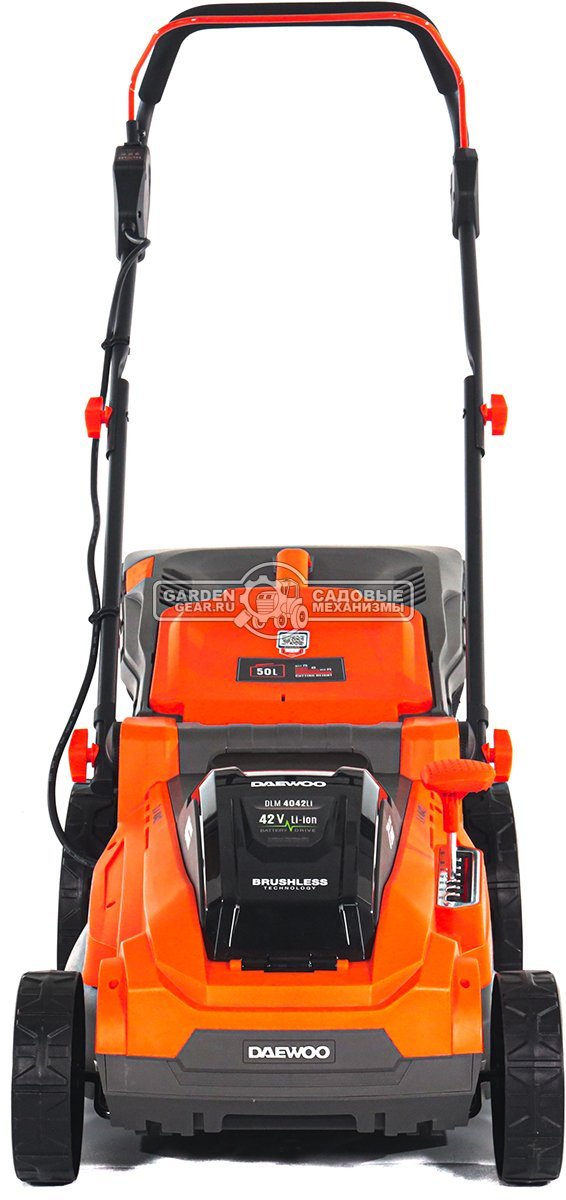 Газонокосилка аккумуляторная Daewoo DLM 4042Li SET с 2 АКБ 5 А/ч и ЗУ (PRC, 40 см, BL 2x21В, пластик, мульчирование, 50 л, 13.2 кг)