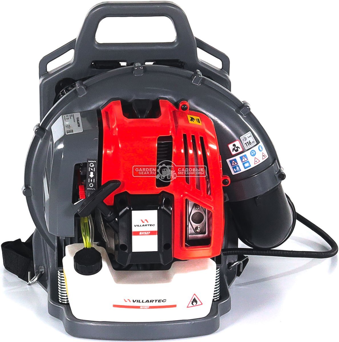 Воздуходувка бензиновая ранцевая Villartec BX527 (PRC, 52 куб.см., 1.45 кВт / 1.97 л.с., 890 м3/ч, 78 м/с, 8 кг)