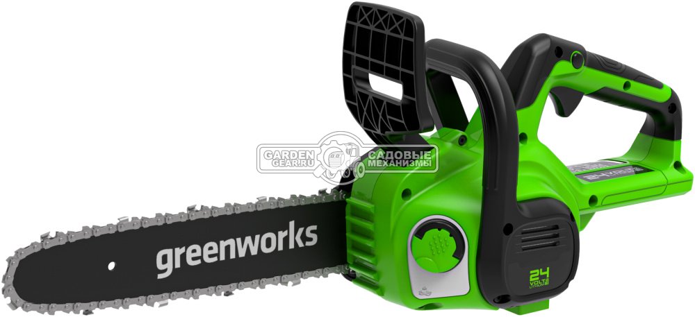 Пила аккумуляторная цепная GreenWorks G24CS25K4 10&quot; c АКБ 4 А/ч и ЗУ (PRC, 24В, 3/8&quot;-1.1-46E, 2.7 кг)