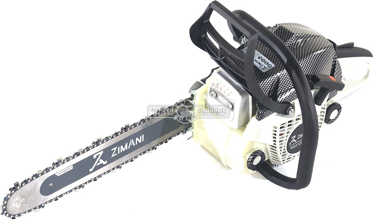 Бензопила ZimAni MS 212 Pro 16" (PRC, 38.6 куб.см., 1.8 кВт/2.4 л.с., 3/8", 1.3 мм, 55E, корпус Carbon Fiber, Walbro Carburetor, 4.6 кг)