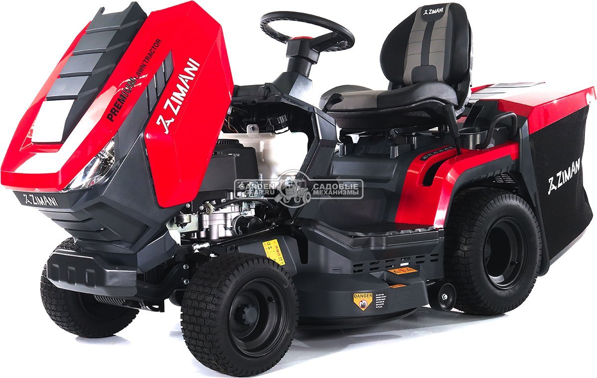 Садовый трактор ZimAni TC97HL (PRC, Loncin 452 куб.см., гидростатика, травосборник 320 л, ширина кошения 97 см, LED панель, 190 кг)
