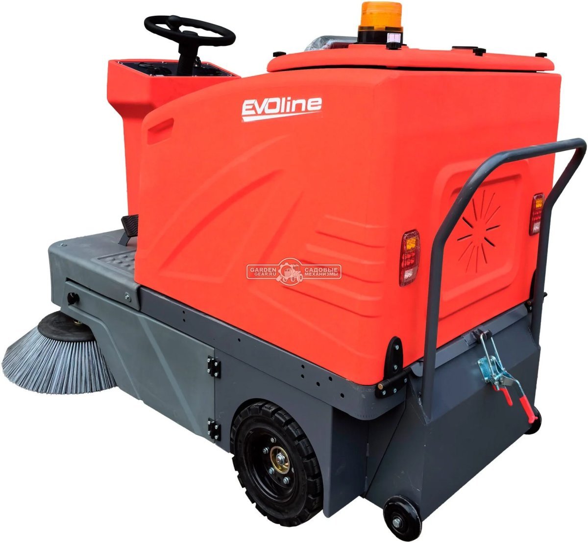 Подметальная машина аккумуляторная с сиденьем оператора EVOline SWB 1400 без АКБ и ЗУ (PRC, 140 см, 150 л, 420 кг)