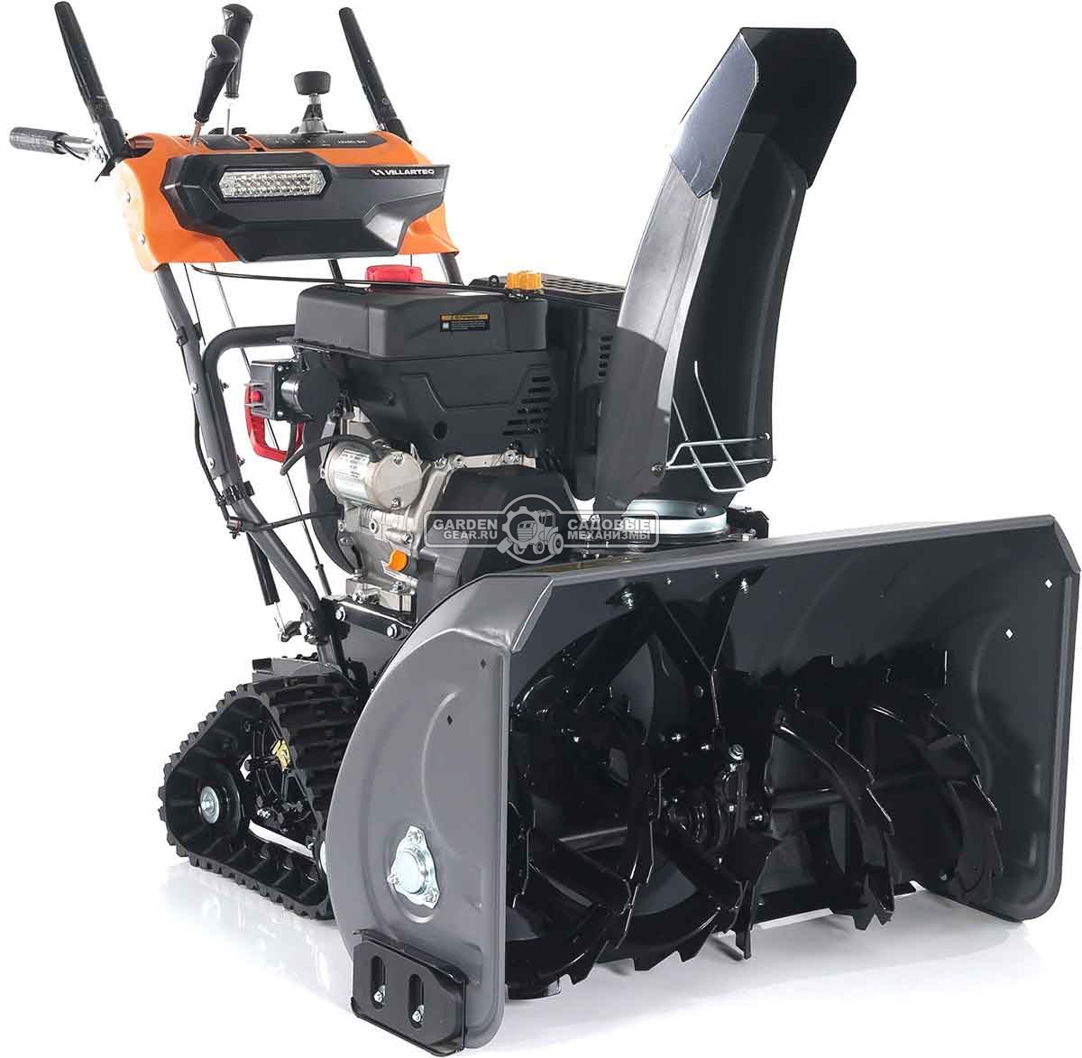 Снегоуборщик Villartec WB1387ET гусеничный (PRC, 86 см, Loncin 375 см3, эл/стартер 220В, фара, подогр. рукояток, 3-х угольные гусеницы, 141 кг)
