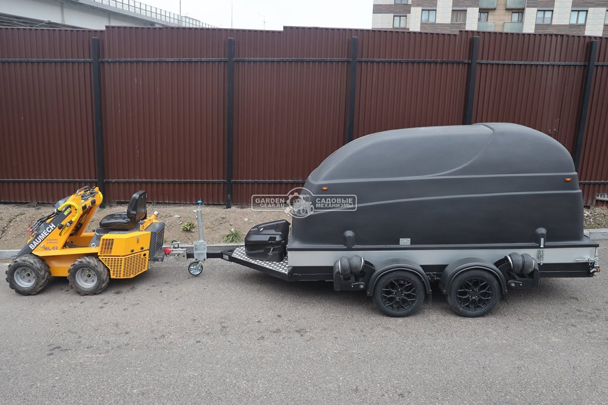 Прицеп с опускающейся платформой на пневмоподвеске Baltic Mechanic Polygon-City PC 750 Спарка для перевозки спецтехники, пневмолифт, крышка, 3500x1500