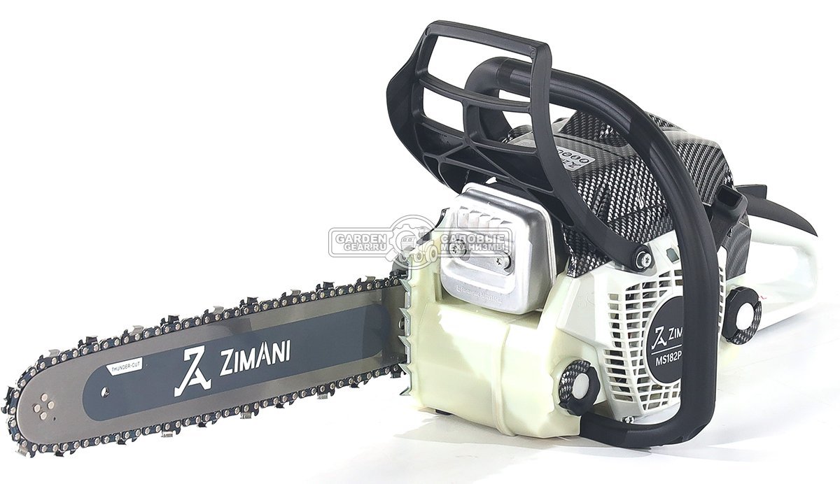 Бензопила ZimAni MS 182 Pro 16" (PRC, 35.8 куб.см., 1.6 кВт/2.2 л.с., 3/8", 1.3 мм, 55E, корпус Carbon Fiber, Walbro Carburetor, 4.6 кг)