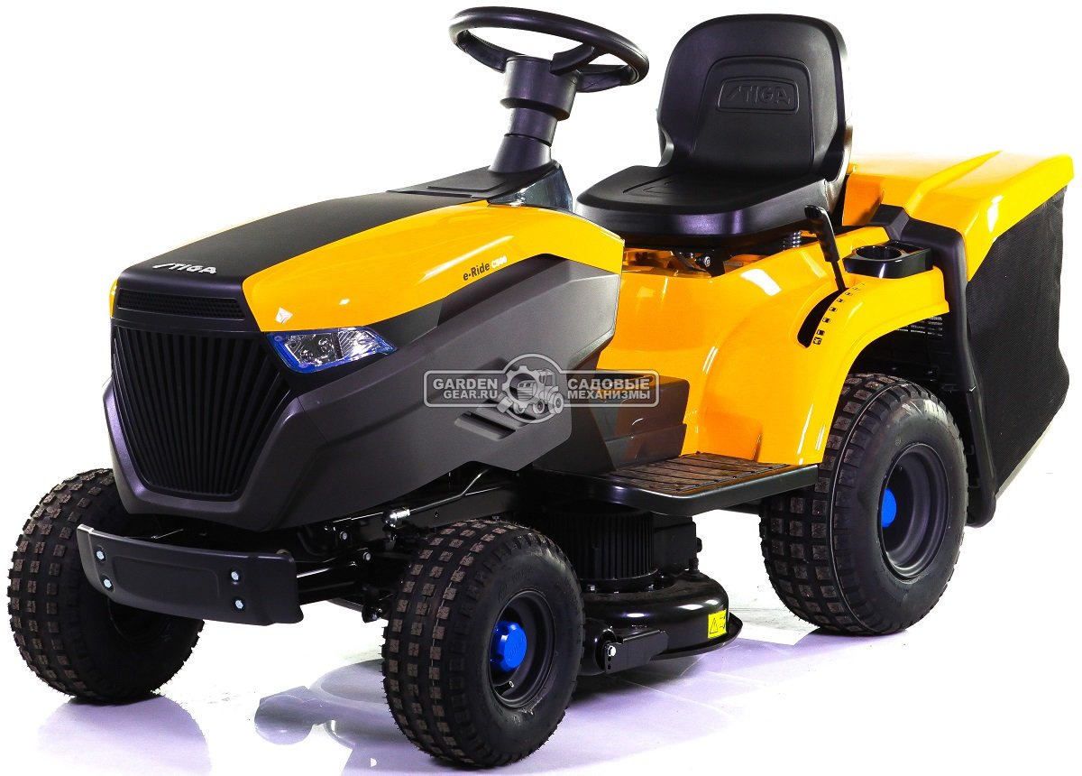 Садовый трактор Stiga e-Ride C500 аккумуляторный (PRC, 48V, 40Ah / 2000 Wh, Bluetooth, гидростатика, травосборник 240 л., ширина 84 см., 168 кг.)