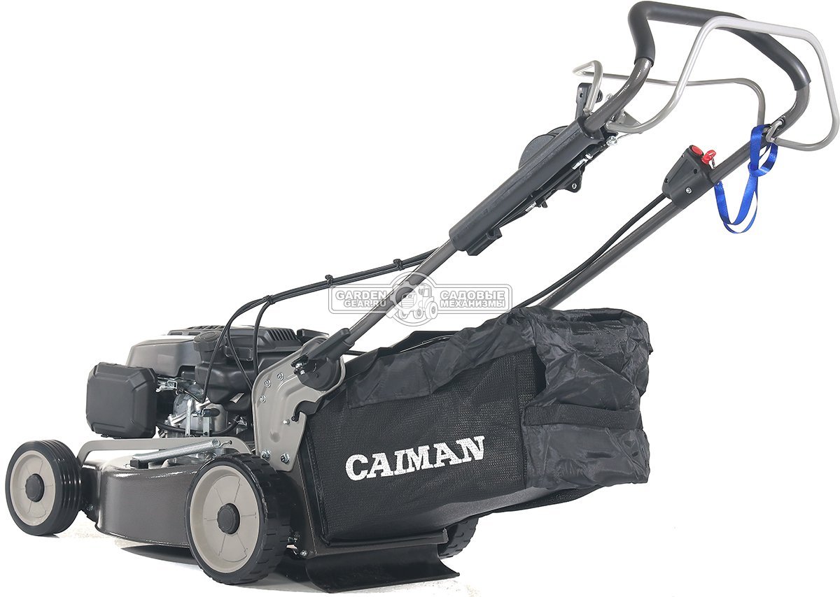 Газонокосилка бензиновая Caiman Ferro 47CVE с электрозапуском (RUS, 45 см, Caiman Green Engine, 166 см3, сталь, 4 в 1, 50 л, 40.5 кг)