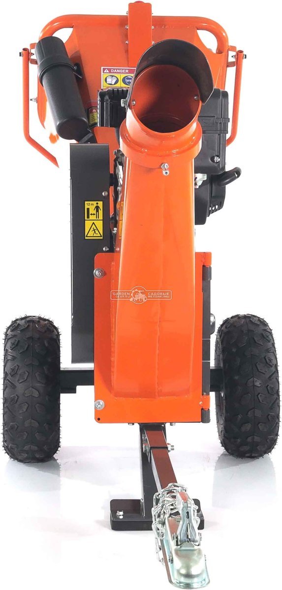 Измельчитель веток ZimAni LS 100 (PRC, Loncin 212 куб.см., 7 л.с., с эл. старт, барабанный, 2 ножа, ветки до 100 мм, одноосный прицеп, 130 кг)