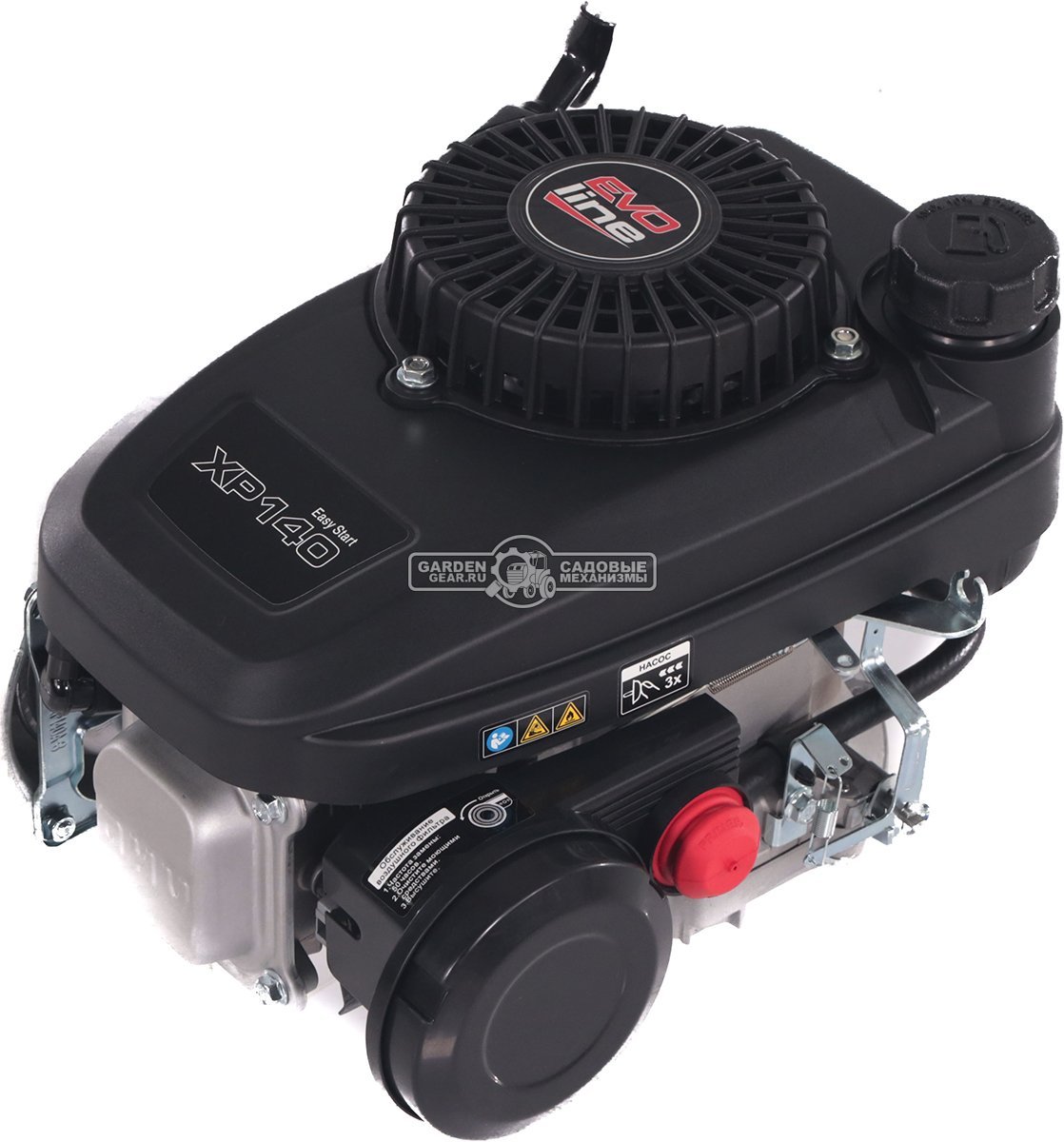 Бензиновый двигатель EVOline XP 140 A (3,5 л.с., 141 куб.см., D=22,2 мм, L=80 мм, алюминиевый маховик, динамический тормоз, 7,8 кг.)