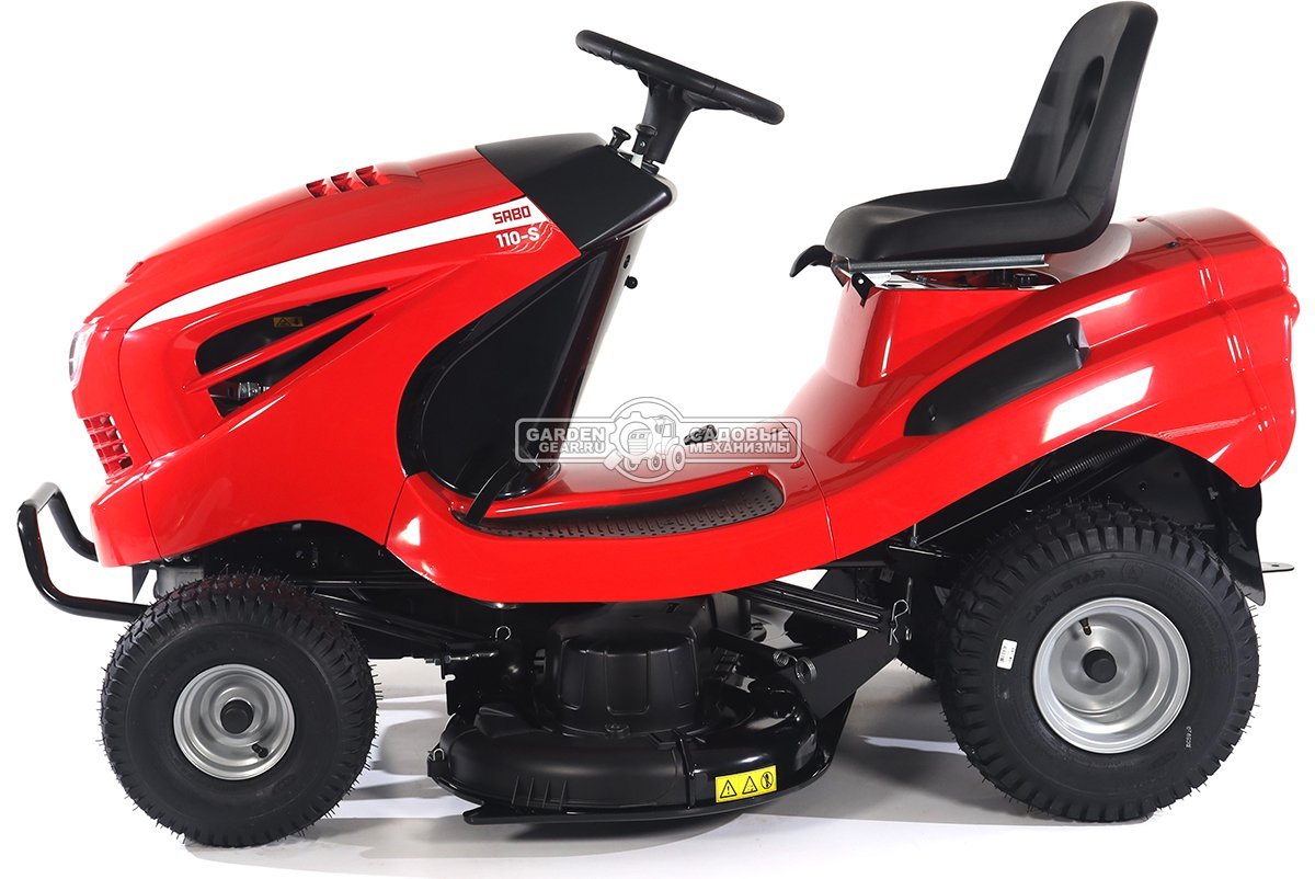 Садовый трактор SABO 110-S (GER, Sabo V-Twin, 708 куб.см., гидростатика, боковой выброс, мульчирование, ширина кошения 110 см, 234 кг.)