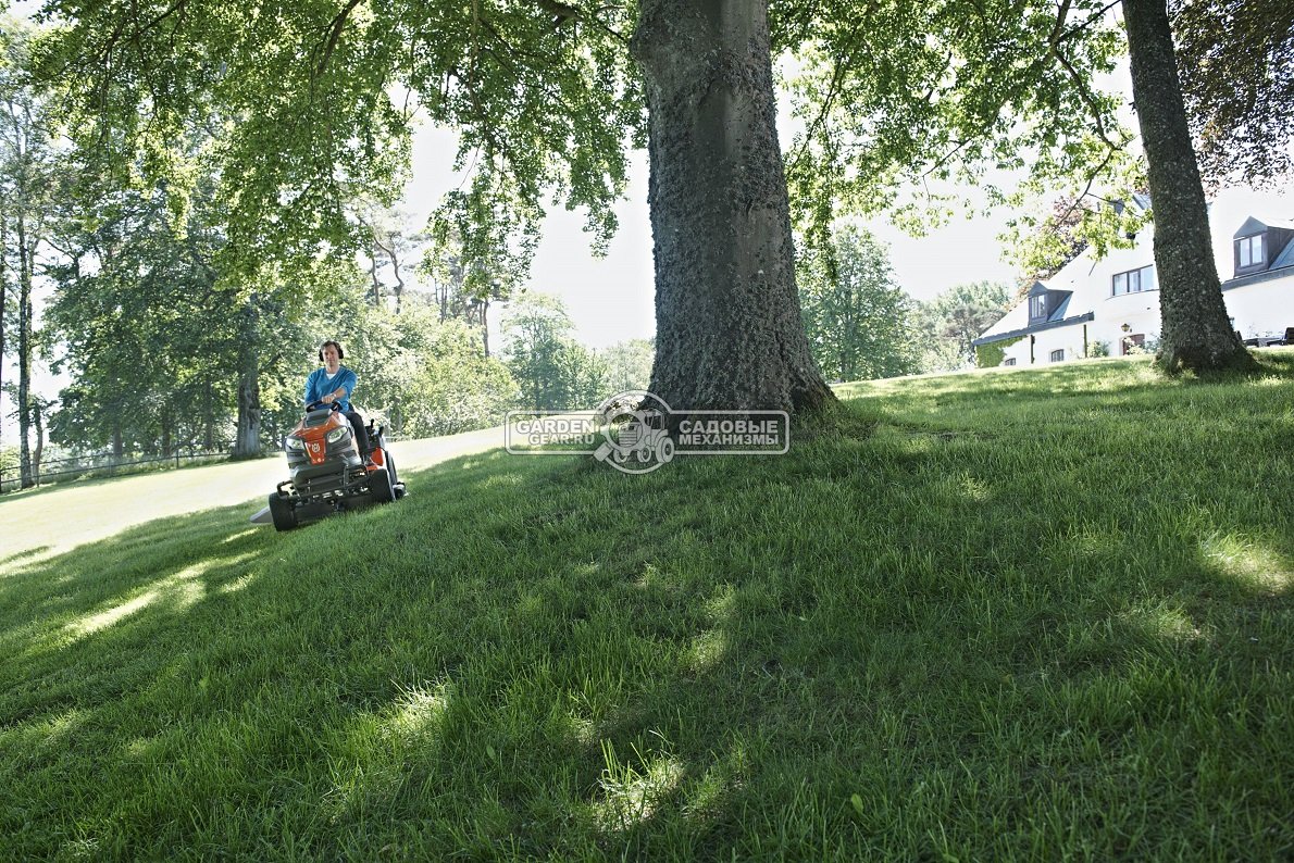 Садовый трактор Husqvarna TS 342 (USA, B&S V-Twin, 656 куб.см., гидростатика, боковой выброс, ширина кошения 107 см., U-Cut, RapidReplace, 225 кг.)