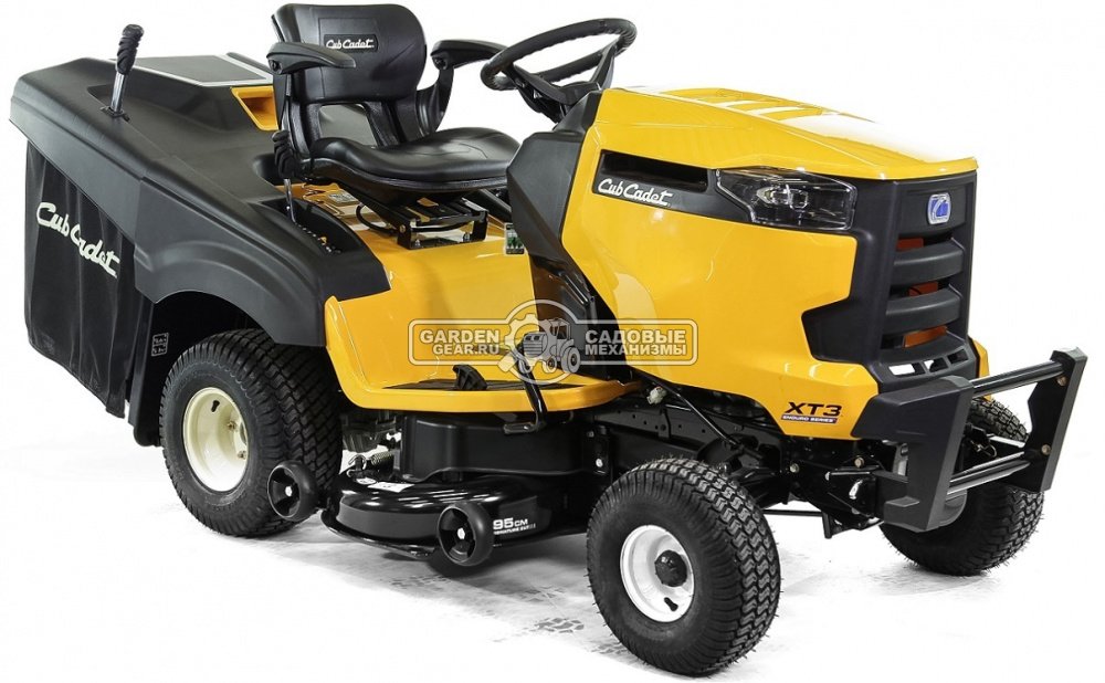 Садовый трактор Cub Cadet XT3 QR95 (USA, Kawasaki, V-Twin, 726 куб.см., гидростатика, травосборник 360 л., ширина кошения 95 см., 247 кг.)