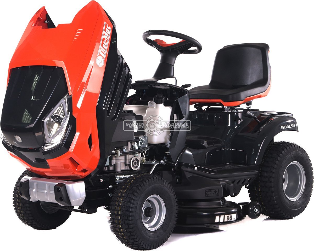 Садовый трактор Oleo-Mac OM 99L/12,5 K M (PRC, Emak K 1250 AVD, 413 см3, 98 см., боковой выброс, механика, 169 кг.)