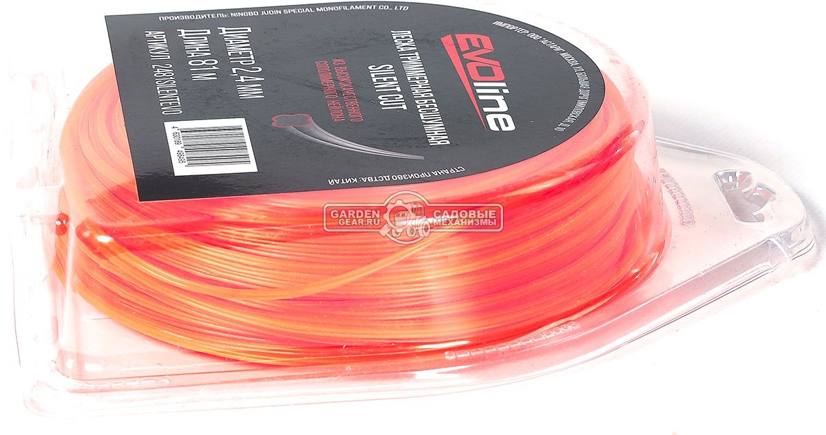 Леска EVOline 2,4 мм, 81 м, витой квадрат, бесшумная