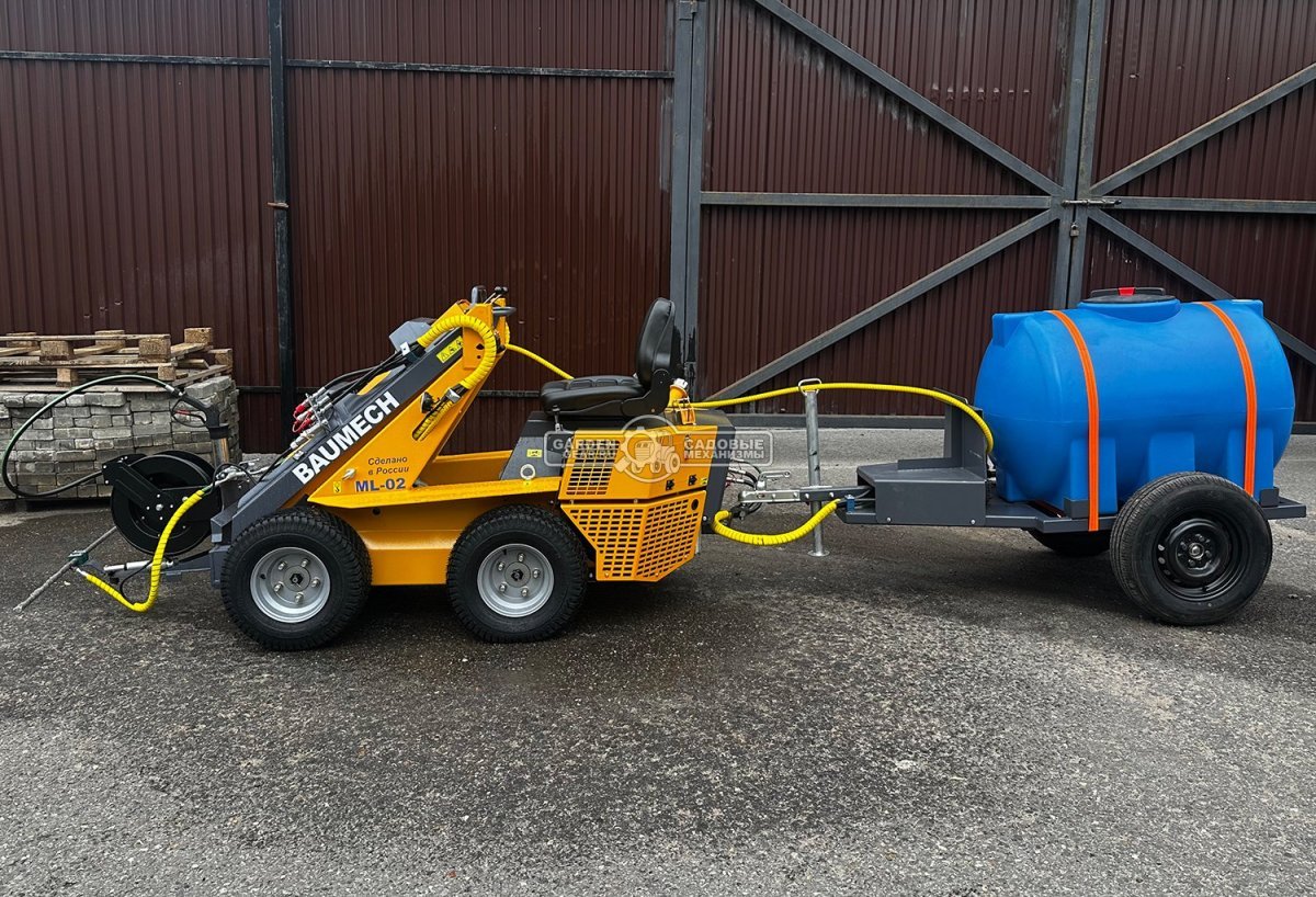 Мойка высокого давления Baumech 120 см., 7 форсунок, выносной пистолет 15 м., давление 200 бар, макс. поток 16 л., объём бака 500 л., 204 кг.