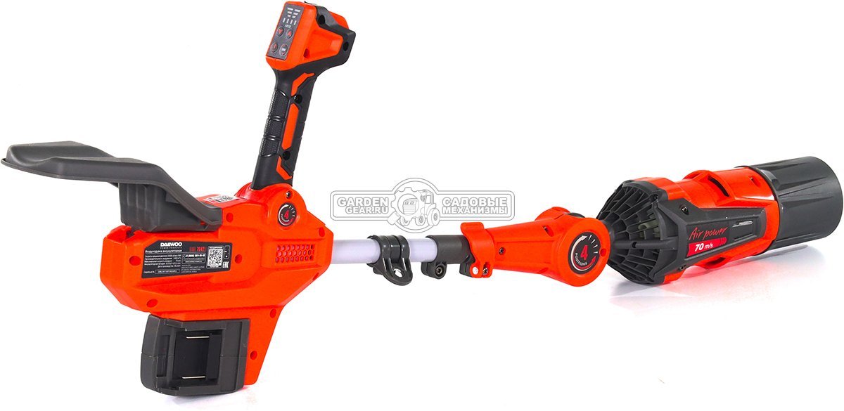 Воздуходувка аккумуляторная Daewoo DABL 7042Li SET с 2 АКБ 2.5 А/ч и ЗУ (PRC, BL 2x21В, 70 м/с, 1400 м3/ч, 3.1 кг)