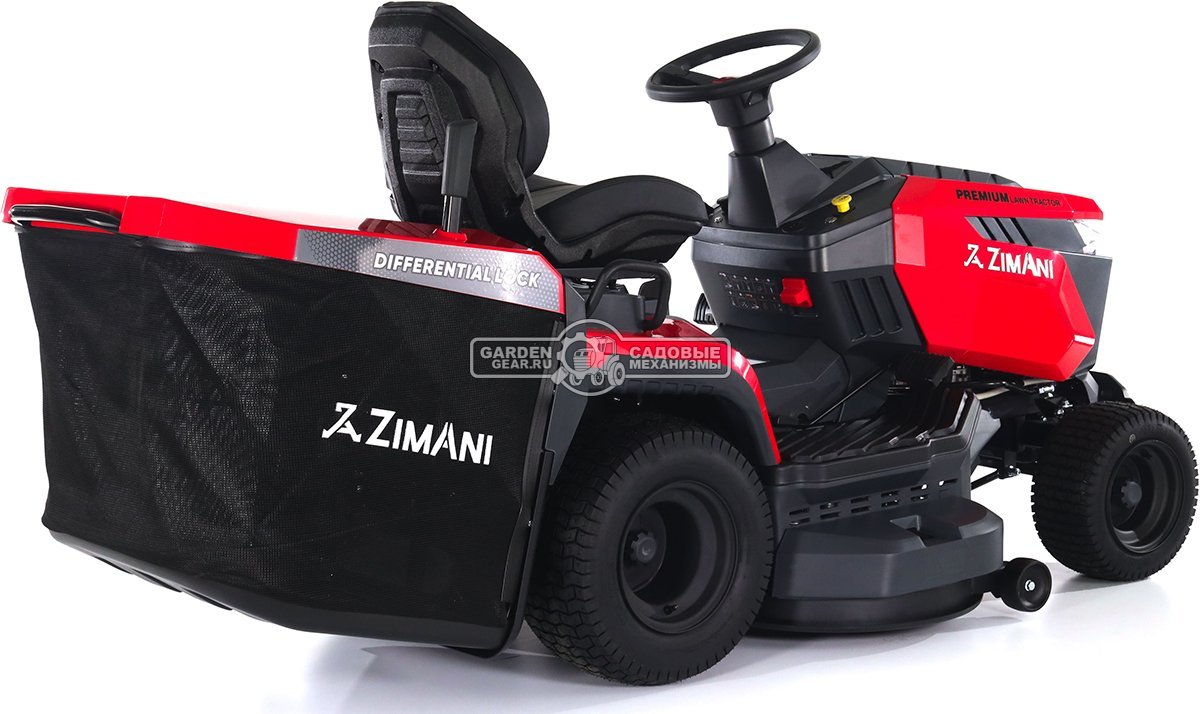 Садовый трактор ZimAni TC107HVD (PRC, Loncin 586 куб.см., гидростатика, дифференциал, травосб. 320 л, шир. кошения 107 см, LED панель, 195 кг)