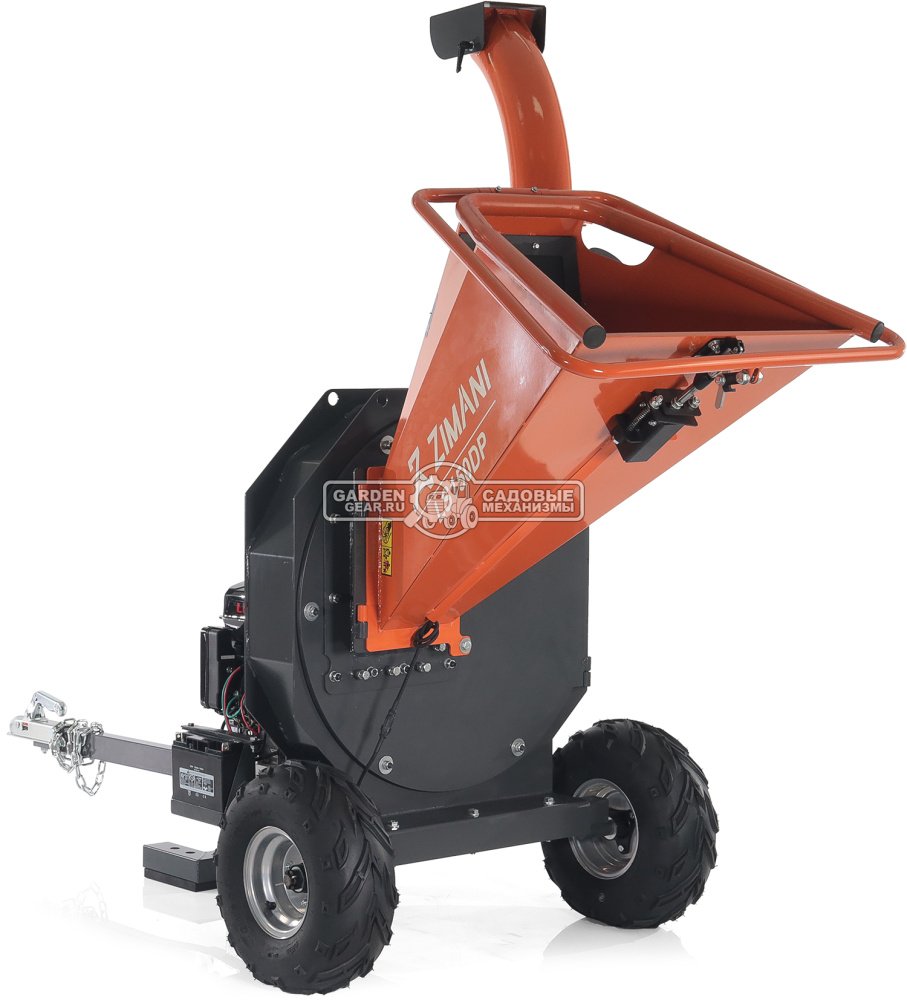 Измельчитель веток ZimAni LS 150 DP (PRC, Loncin 420 куб.см., 15 л.с., с эл. старт, дисковый, ветки до 100 мм, одноосный прицеп, 285 кг)