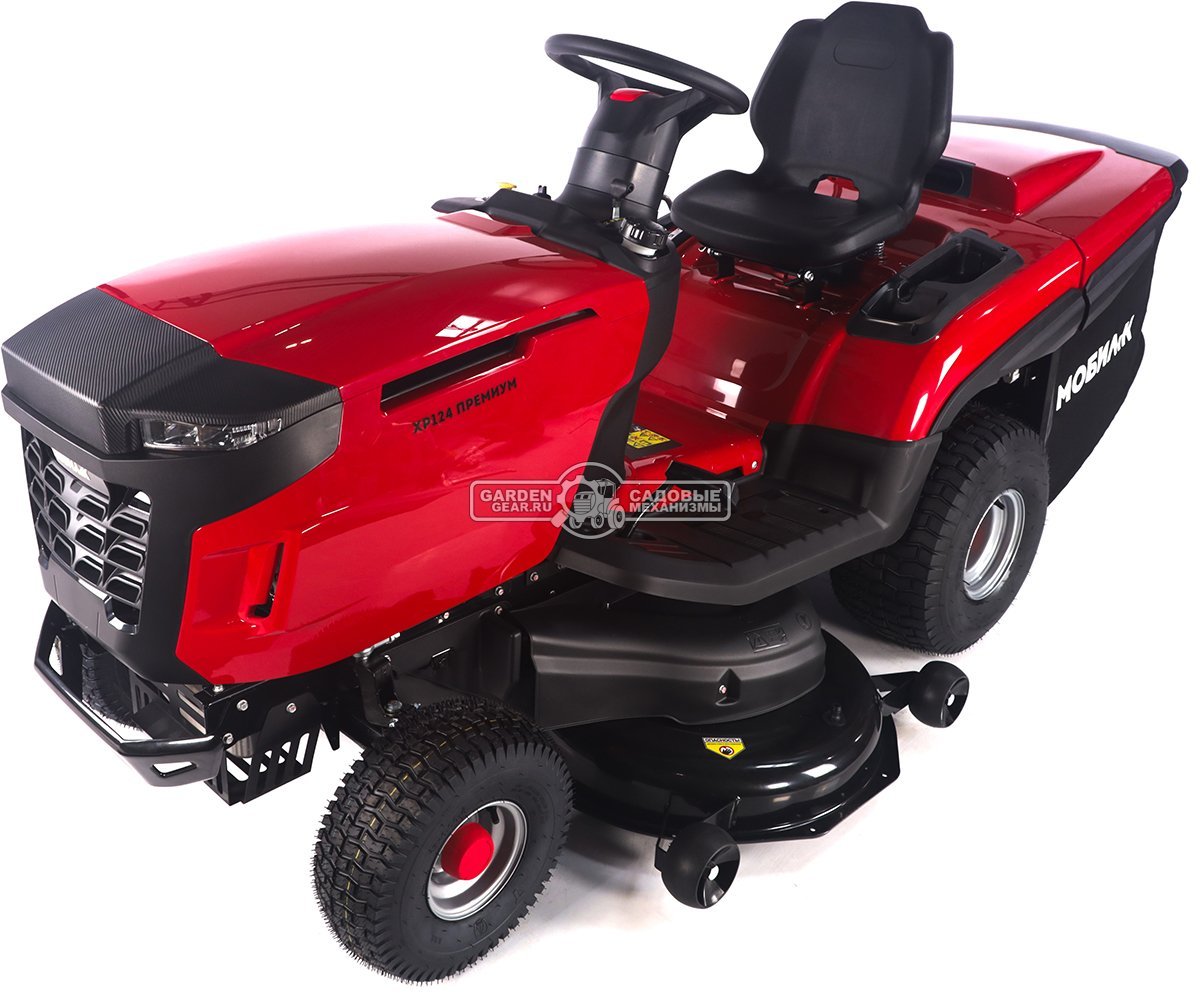 Садовый трактор Мобил К XP124 Премиум (PRC, Loncin V-Twin, 708 куб.см., гидростатика, мульчирование, 240 л. эл/лифт, ширина кошения 124 см, 285 кг)