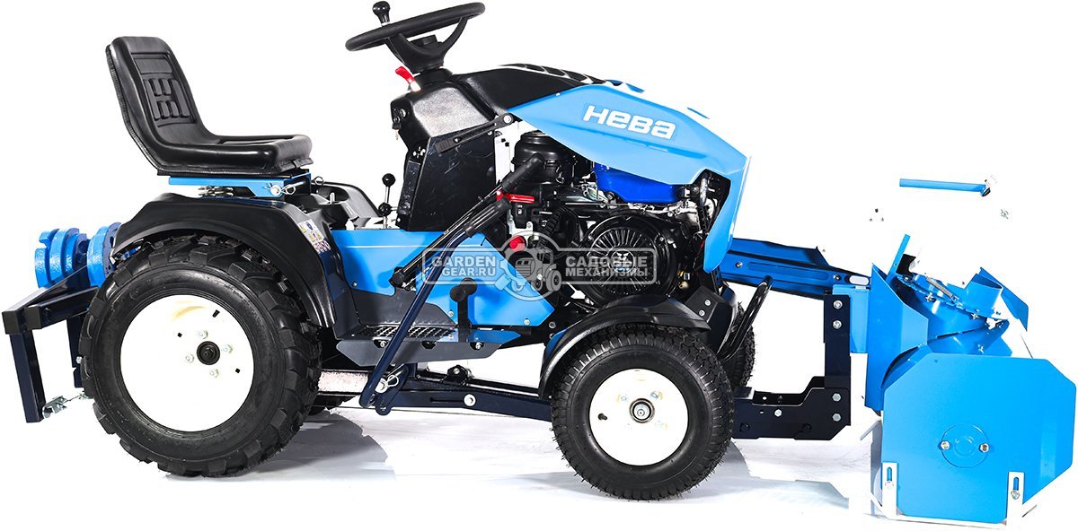 Садовый трактор Нева MT1-ZS с роторным снегоуборщиком и рамой-противовесом (дека - опция)