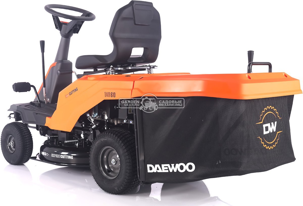 Садовый минирайдер Daewoo DWR 610 (PRC, Daewoo, 225 куб.см., полуавтомат CVT, травосборник 150 л., ширина кошения 61 см., 3 в 1, 127 кг.)