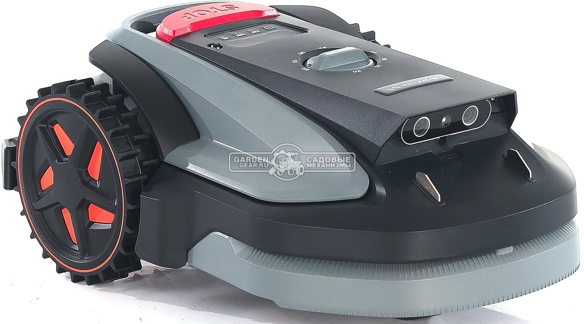 Газонокосилка робот Villartec MI 800V (площадь газона до 800 м2, беспроводной, 18 см, WI-FI, BT, 3D камера с ИИ, 20В / 4.0 Ач)