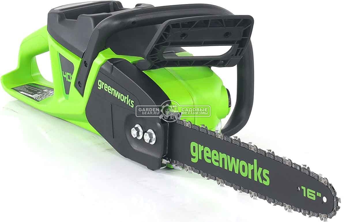 Пила аккумуляторная цепная GreenWorks GD40CS20X 16" без АКБ и ЗУ (PRC, BL 40В, 3/8"-1.1-56E, 4.2 кг)