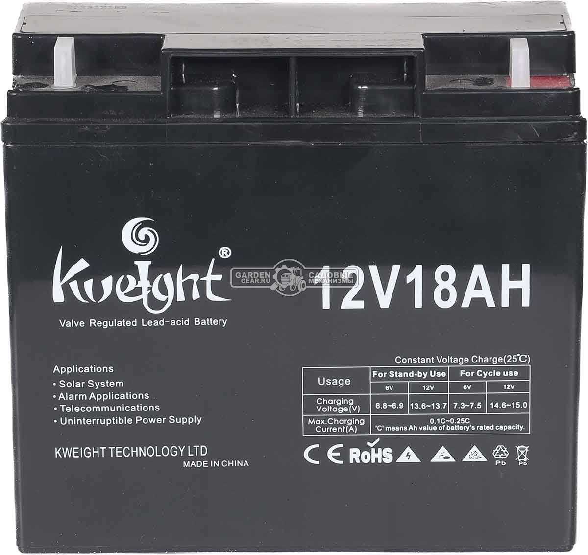 Аккумулятор ZimAni 12V 18Ah 20071324 для садовых тракторов