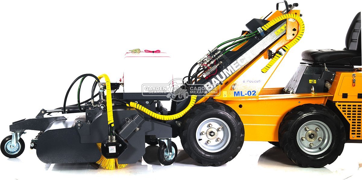 Щетка бункерная Baumech с системой орошения ширина 110 см., объем бункера 100 л., выгрузка гидравлическая, диаметр 400 мм., 180 кг.