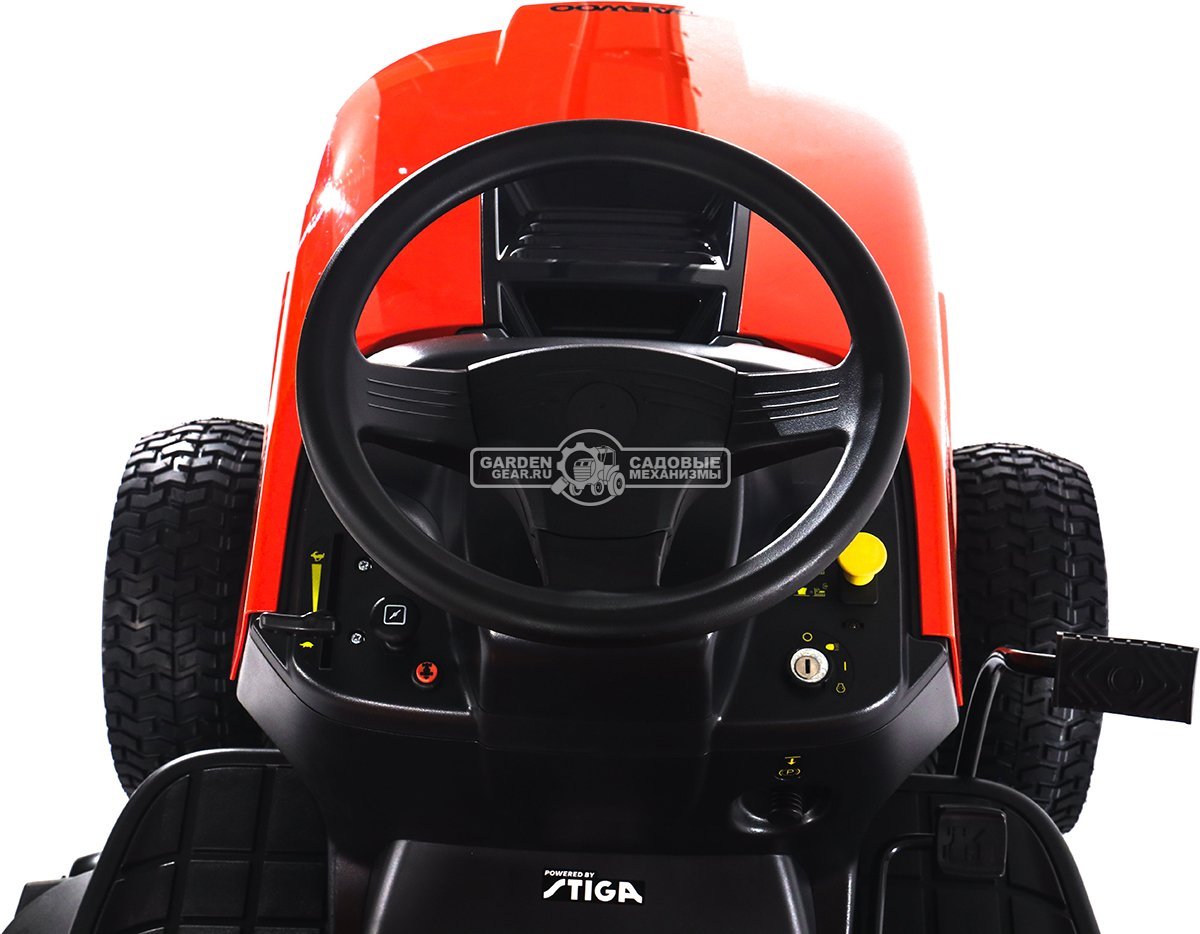 Садовый трактор Daewoo DLT 98HV (PRC, Stiga ST550 V-Twin, 586 куб.см., гидростатика, ширина кошения 98 см, травосборник 240 л, мульчирование, 198 кг)