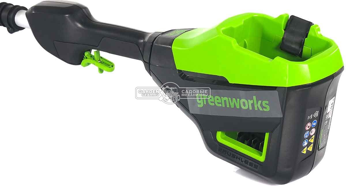 Кусторез аккумуляторный штанговый GreenWorks GD60PHT61 без АКБ и ЗУ (PRC, BL 60В, 51 см, ветки до 19 мм, штанга 2 м, 4.2 кг)