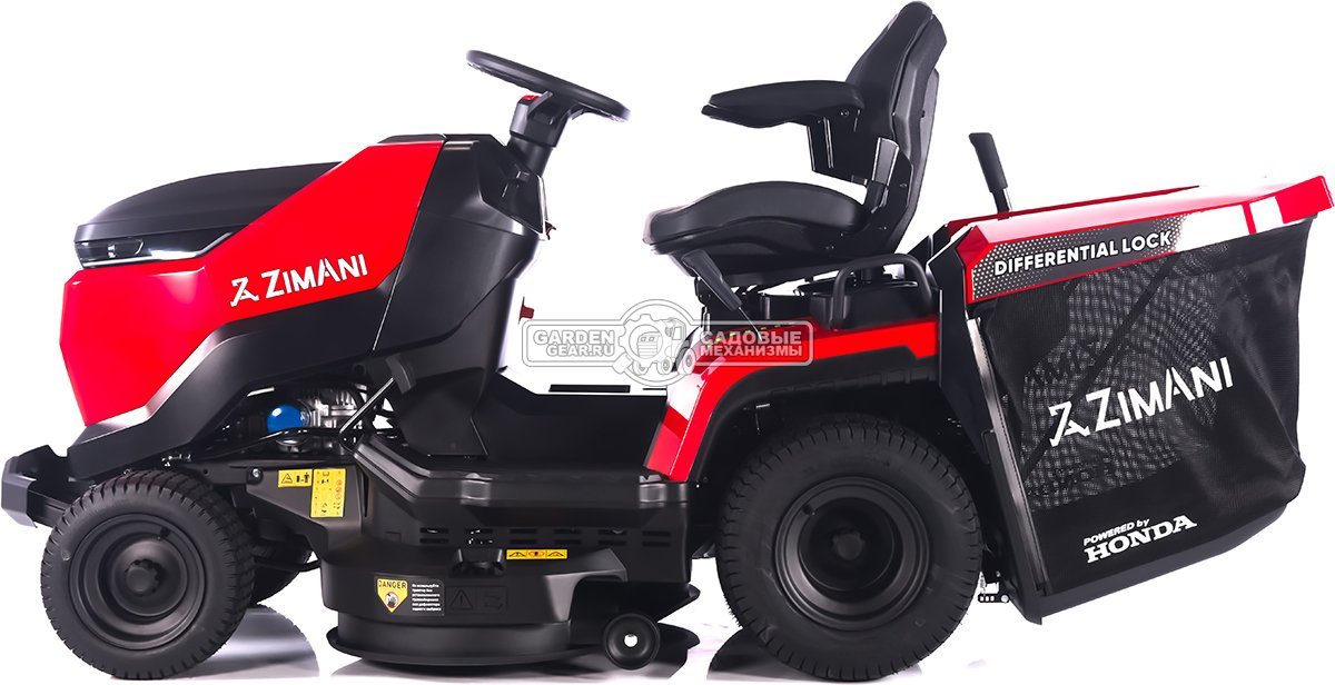 Садовый трактор ZimAni TC238HVD (PRC, Honda GXV630, гидростатика, дифференциал, травосбор. 320 л, шир. кошения 97 см, LED панель, 195 кг)