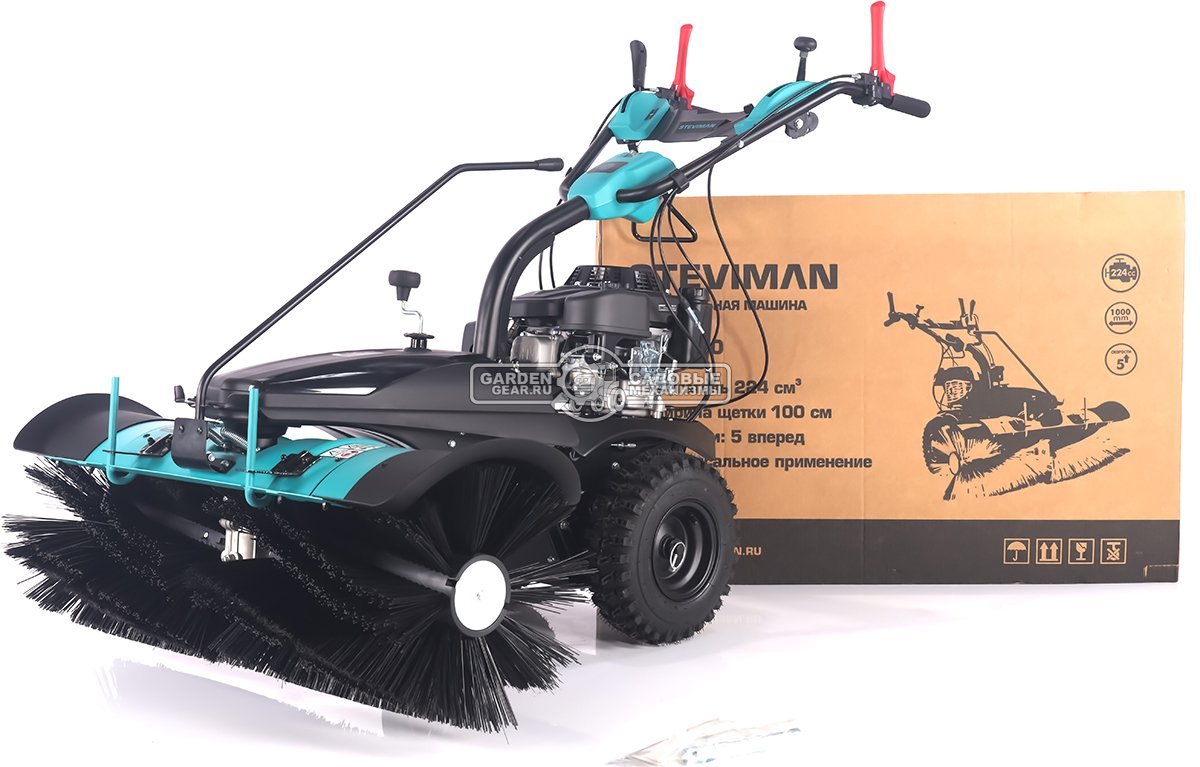 Подметальная машина Steviman SW-1000 (PRC, Loncin, 224 куб.см., ширина 100 см, диаметр 35 см, 5 вперед/1 назад, 79 кг)