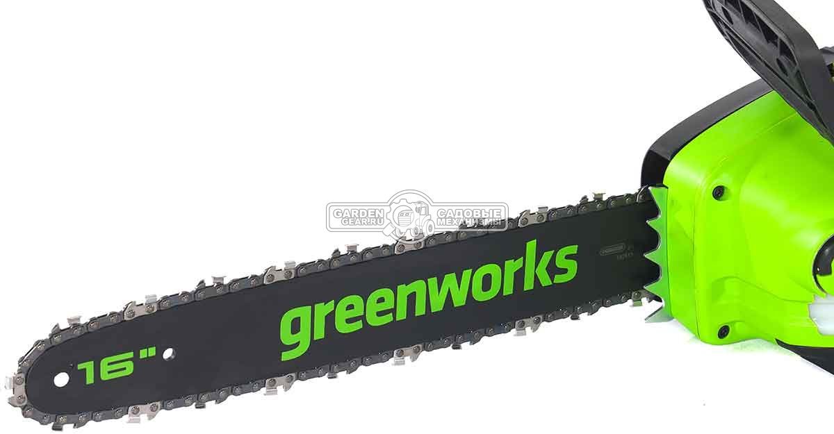 Пила аккумуляторная цепная GreenWorks GD40CS20X 16" без АКБ и ЗУ (PRC, BL 40В, 3/8"-1.1-56E, 4.2 кг)