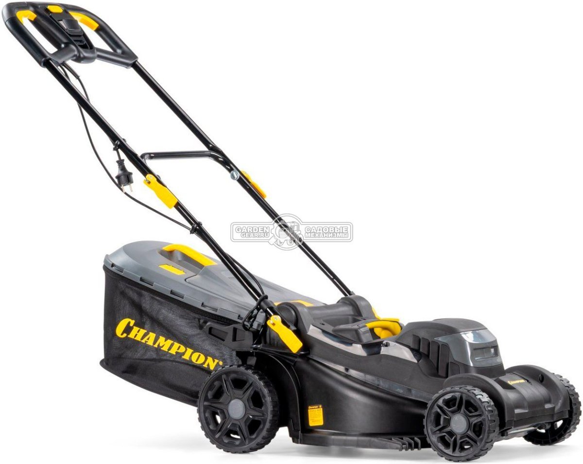 Газонокосилка электрическая Champion EM4419 (PRC, 1900 Вт, 44 см, пластик, 40 л, мульчирование, 17 кг)