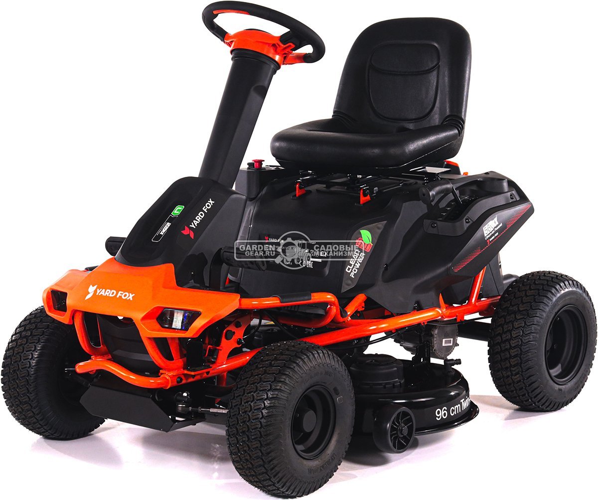 Садовый минирайдер Yard Fox T 96 SB аккумуляторный (PRC, 56В, 50 Ач LFP/Li-ion, 96 см, LED фара, мульчирование, 210 кг)