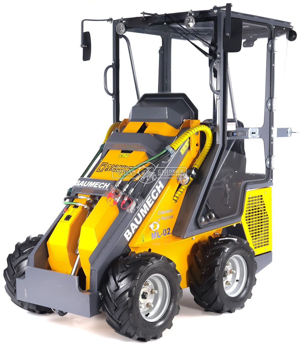 Универсальная машина мини-погрузчик Baumech ML-02 Pro с зимней кабиной с двигателем Zongshen GB750 EFI V-Twin инжектор