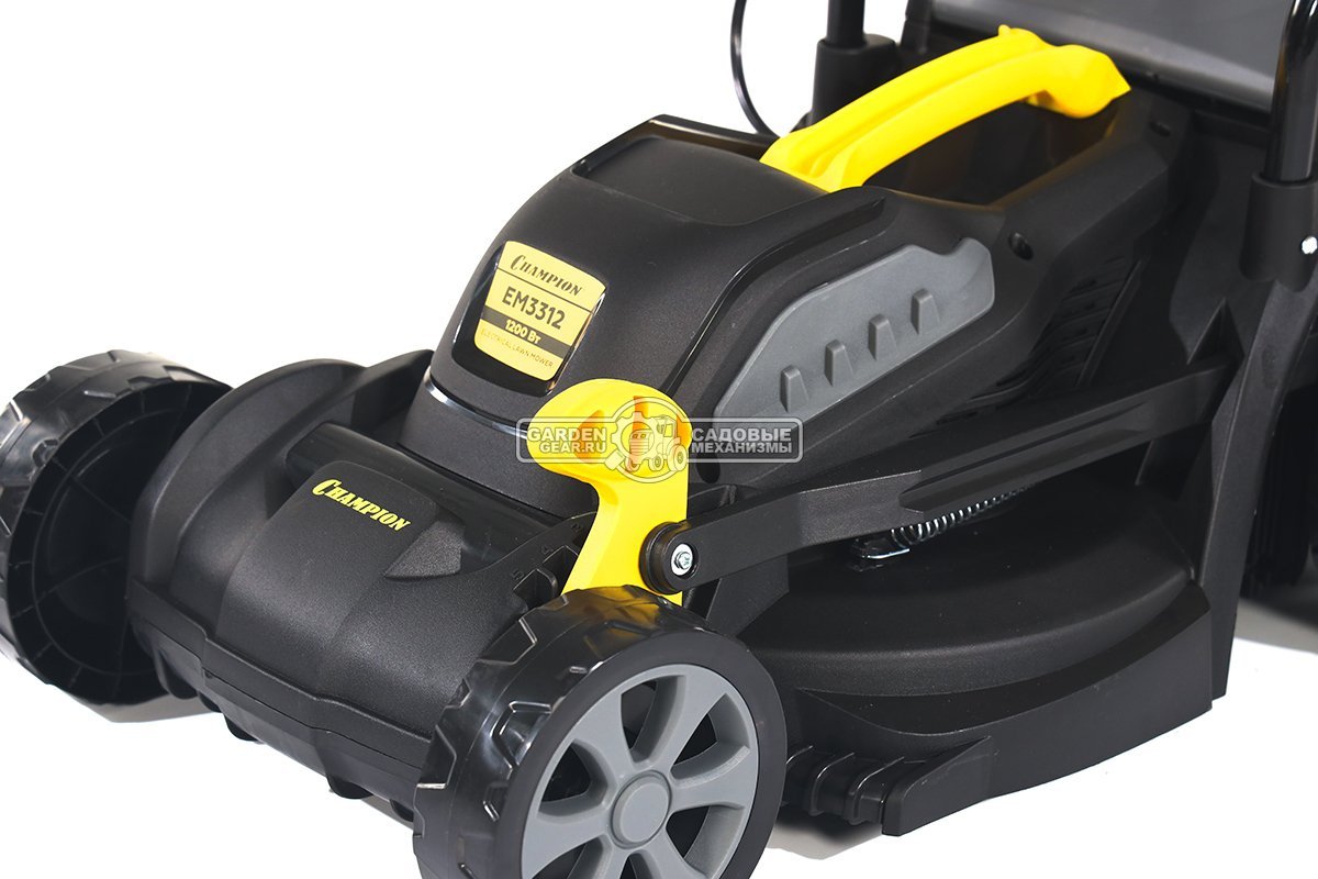 Газонокосилка электрическая Champion EM3312 (PRC, 1200 Вт, 33 см, пластик, 30 л, 9.3 кг)