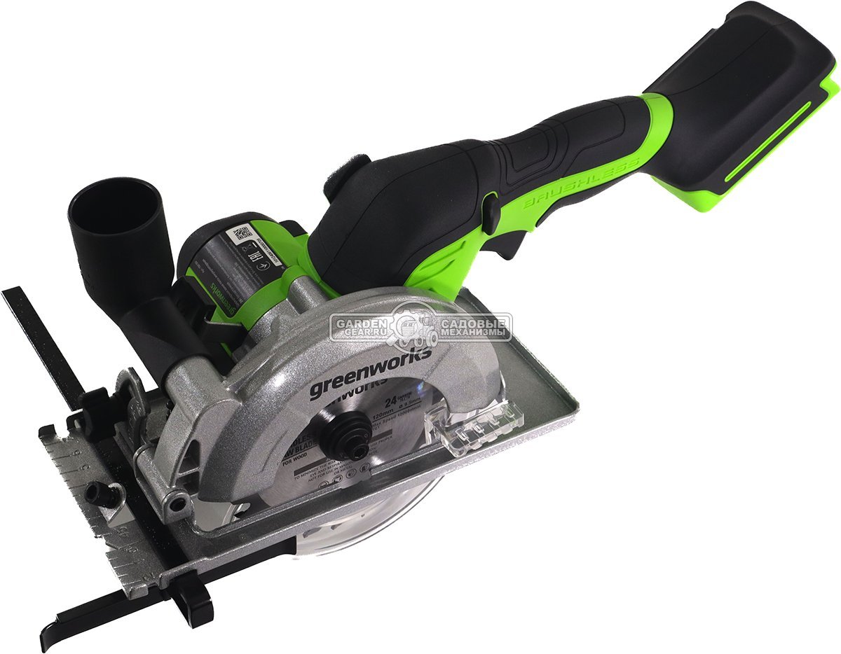 Минипила циркулярная аккумуляторная GreenWorks G24MCS без АКБ и ЗУ (PRC, BL 24В, 115 мм, 2 кг)
